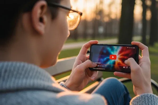 person watching youtube